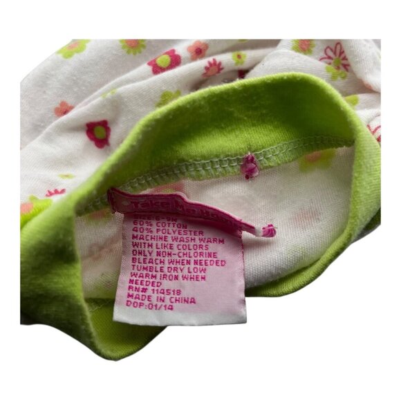 Lot of 2 Baby Girl One Piece Footed Pajamas 3-6M Floral Long Sleeves Crew Neck - Picture 9 of 16